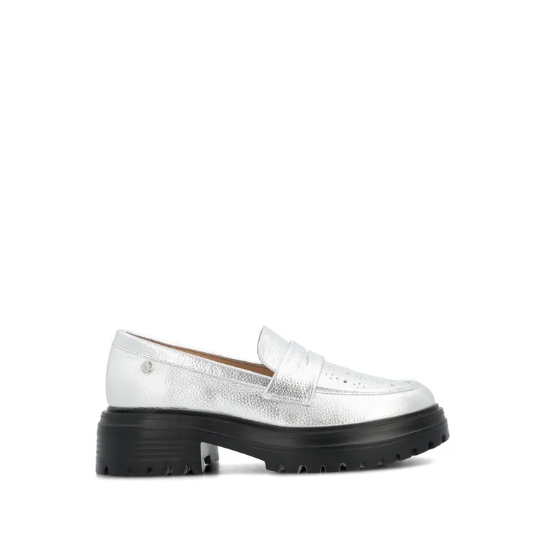 Mocasin Mujer Eneas Plateado