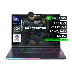 ACER - Notebook Gamer Predator Helios 18 PH18-73-9899-1 Intel Ultra 9 RTX 5090 64GB RAM 3TB SSD 18" 4K WQUXGA 120Hz
