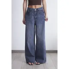NICOPOLY - Jeans Wide Leg Ancho Azul Marino Mujer
