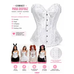 GENERICO - Corset Disfraz Ajustable Blanco
