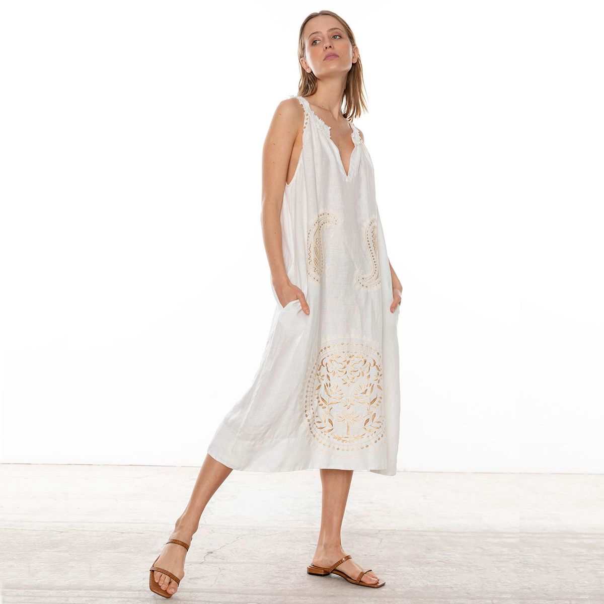  - Greek Arch Vestido Lino Mujer