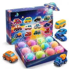 GENERICO - Pack x12 Bombas De Baño 12 Huevos Sorpresas Autos Carros Camiones Bombas De Baño Juguete Viral Jabón