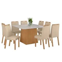 DI PORETTI - JUEGO DE COMEDOR 8S 130x130x78 NEVADA