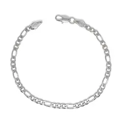 SILVER HEART - Pulsera Eslabón Fígaro Hombre en Plata Fina 925