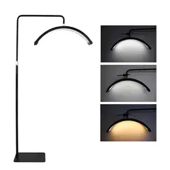 IRM - Lampara Media Luna LED de Pie 36W Regulable Altura Ajustable Soporte Celular y Control Remoto
