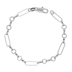 SILVER HEART - Pulsera Eslabones Mixtos en Plata Fina 925