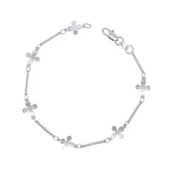 SILVER HEART - Pulsera Flor Cuatro Pétalos en Plata Fina 925