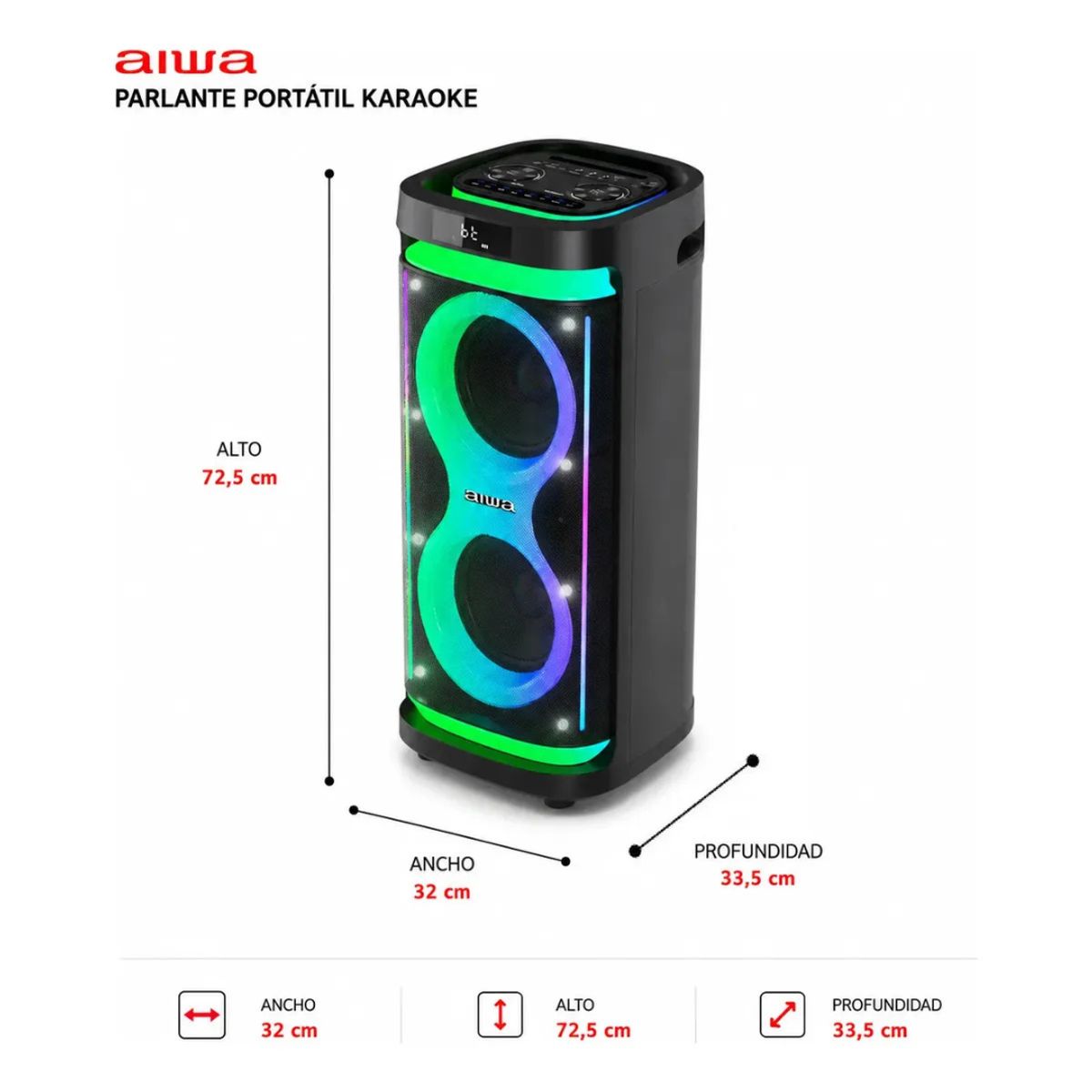 AIWA - Parlante Bluetooth Aiwa  Aw-poh5d negro