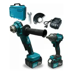 GENER - Set llave de impacto + galletera inalámbrica + 2 baterías
