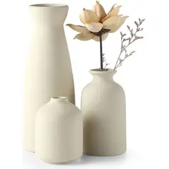 NORPLAT - 3 Floreros - Jarron Cerámica Decorativos Para Mesa