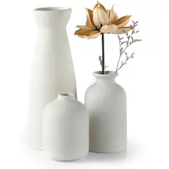 NORPLAT - 3 Floreros - Jarron Cerámica Decorativos Para Mesa