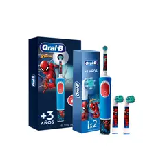 ORAL B - Pack Cepillo Eléctrico Oral-B Kids Spider-Man + 2 Cabezales de Repuesto