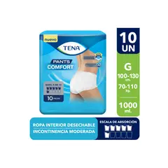 TENA - Pañal Adulto Panst Comfort Talla G Paq 10Und