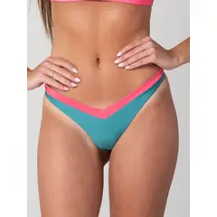 DAIKIRI BIKINIS - Bottom de Bikini Daikiri Mujer Calzón Rebajado Sin Elasticos Verde Oscuro Rosado Protección UV50+