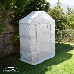 SUNNYYARD - Invernadero Doméstico Vertical Jardín Resistente Color Blanco