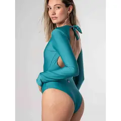 DAIKIRI BIKINIS - Traje de Baño Surf Daikiri Mujer Manga Larga Verde Oscuro Protección UV50+