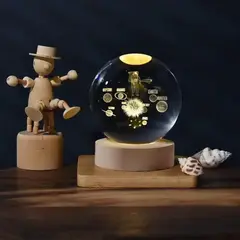 OEM - Lámpara Bola De Cristal 3D Led Usb Astronauta y Planetas