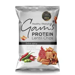 GAMS - SNACK CHIPS DE LENTEJA PROTEICA 65 G EXTRA SPICY