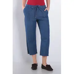 WADOS - PANTALON CROP TIRO ALTO PRETINA ELASTICADA