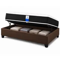 VITELIO - Base De Cama Baul 1.5 Plaza y Media + Colchon