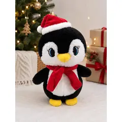 GENERICO - Peluche Pingüino Navideño Con Gorro Y Bufanda Suave