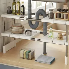 GENERICO - ESTANTE ORGANIZADOR BAJO FREGADERO AJUSTABLE DE 40CM A 70CM