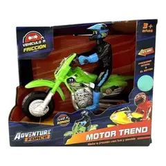 GENERICO - Moto A Fricción Con Luz Y Sonido Adventure Force Motor Trend Piloto Azul