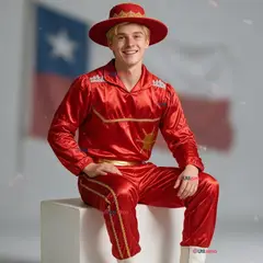 UTILISIMO - Traje Caporal Típico Completo Con Sombrero Rojo Hombre Fiestas Patrias