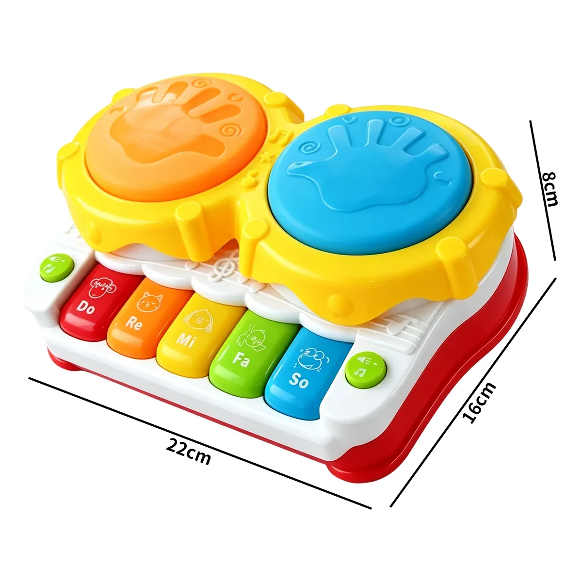 ATURE - Piano Musical Y Tambor De Mano 2 En 1 Juguete Para Niño