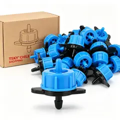 TSKY CHILE SHOPPING - Pack 100 Goteros Autocompensados 8 L/h Boton Para Riego Tecnificado Huerto Invernadero