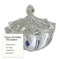 GENERICO - Frasco de vidrio decorativo en forma de flor con tapa para almacenamiento