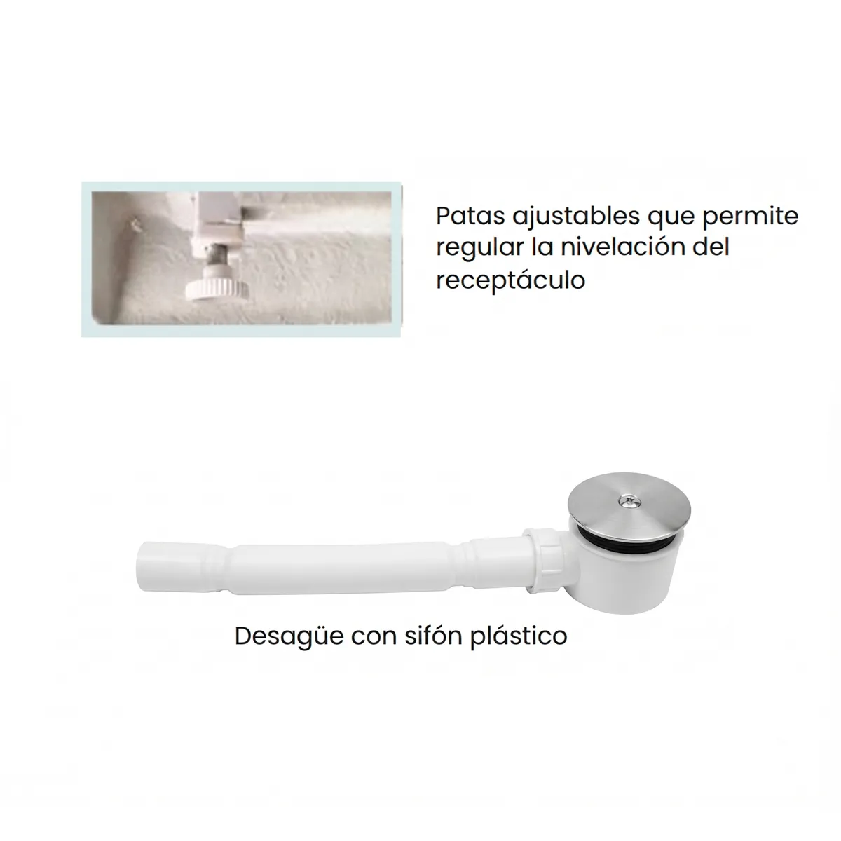 TAUMM - Receptáculo Ducha 120x70 cm metacrilato con patas