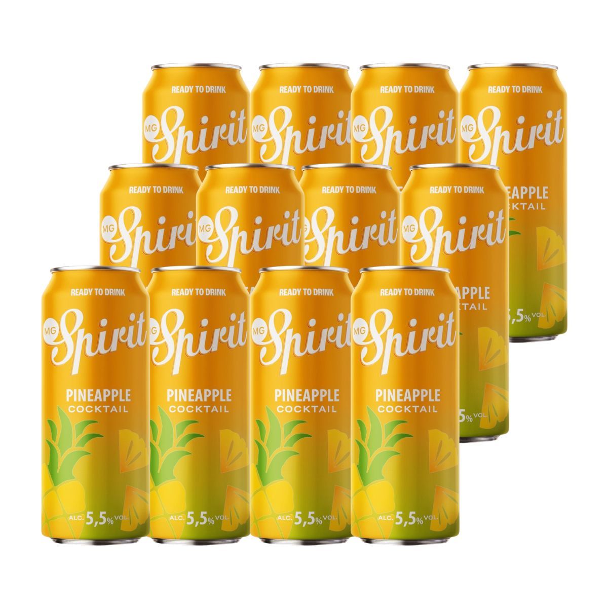 SPIRIT - 12x Cóctel MG Spirit Pineapple 330cc