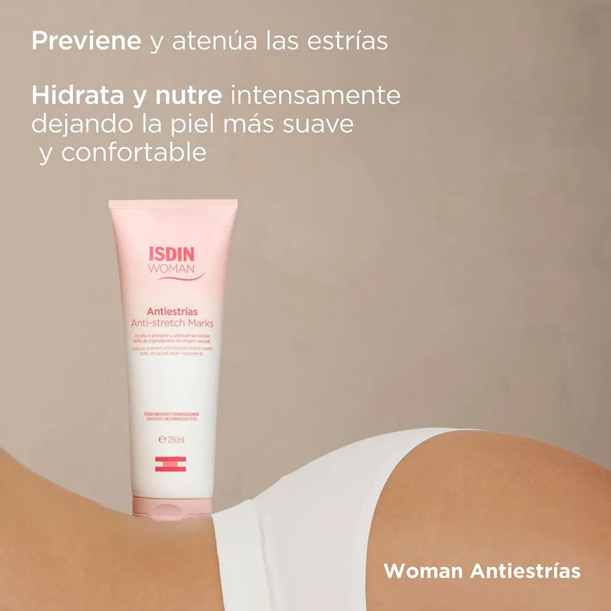 ISDIN - Crema Corporal Antiestrías Hidrante 250 Ml Isdin