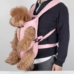 GENERICO - Bolso canguro reforzado para transportar perro pequeño Talla M color ROSADO