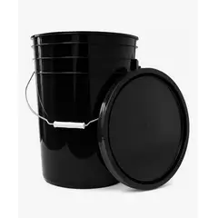 GENERICO - Balde negro Liso 20 Litros Con Tapa, Con Mango, Sin Olor