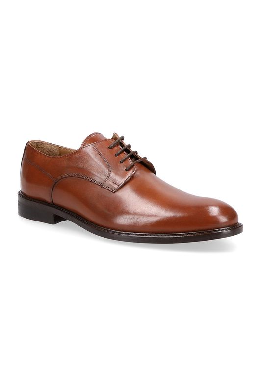 Zapatos Formal Italianos Voltago Plain Toe Oxford Cognac