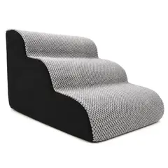 LITTLE PETS - Escalera Rampa Mascotas 40cm 3 Escalones Suave Funda Lavable