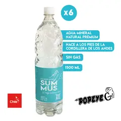 SUMMUS - Agua Mineral Natural Sin Gas 1500 Ml