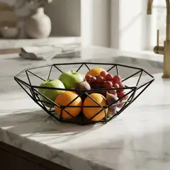 OEM - Cesta De Frutas Verduras Frutero Centro De Mesa Cocina - Negro
