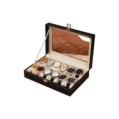 GENERICO - Estuche Organizador de Relojes Exhibidor de Reloj Compartimiento para 12 Relojes Proteccion de Polvo