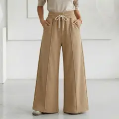 AGW - Pantalón Buzo Algodón Palazzo Elasticado Wide Leg - Oversize
