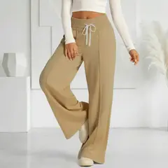 AGW - Pantalón Buzo Algodón Palazzo Elasticados Wide Leg Oversize