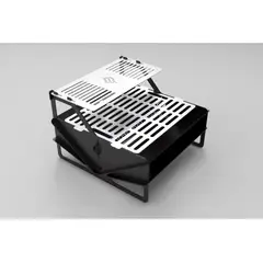 GENERICO - Parrilla Mediana Desarmable ZIEC Cubierta Superior Acero 2 mm Negr