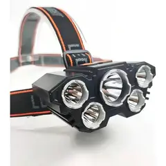 IRM - Linterna Frontal Recargable 1000lm Led Resistente Agua Negro Camping Blanco