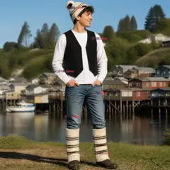 UTILISIMO - Set Chilote De Gorro Polainas Tipico Juvenil Fiestas Patrias