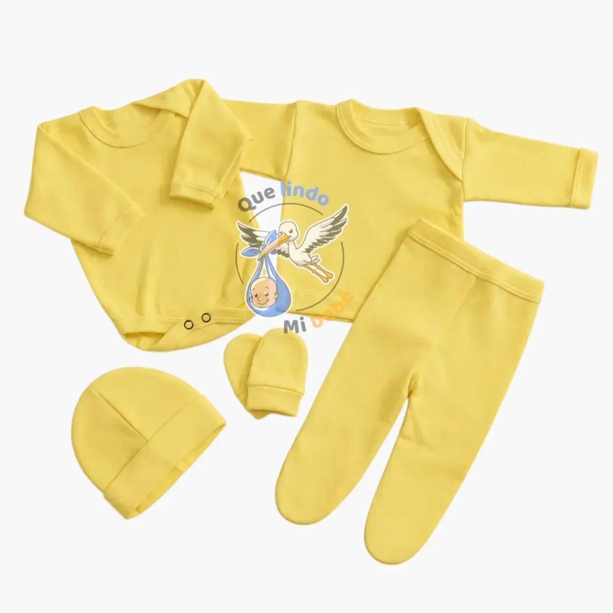 GENERAL - Ajuar 5 Piezas Liso Talla 0/3 Meses Celeste