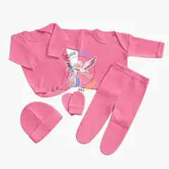 GENERAL - Ajuar 5 Piezas Liso Talla 0/3 Meses Beige