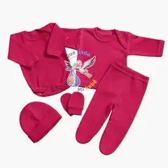 GENERAL - Ajuar 5 Piezas Liso Talla 0/3 Meses Celeste