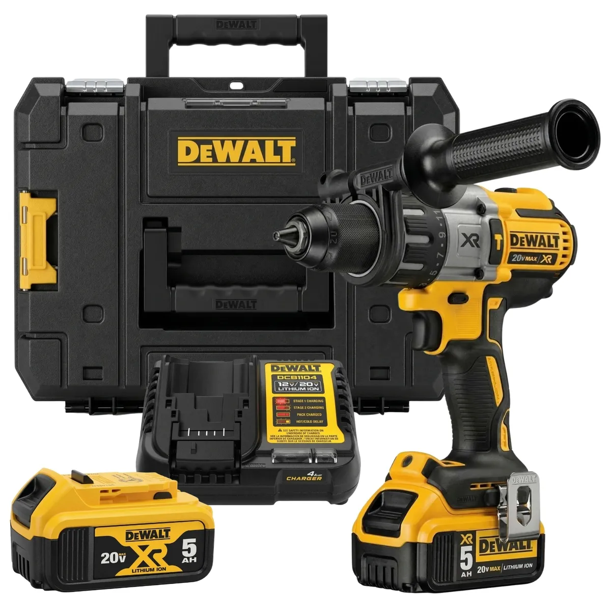 DEWALT - Taladro Percutor Inalámbrico Dewalt Xr 820 Con 2 Baterías 5 Ah